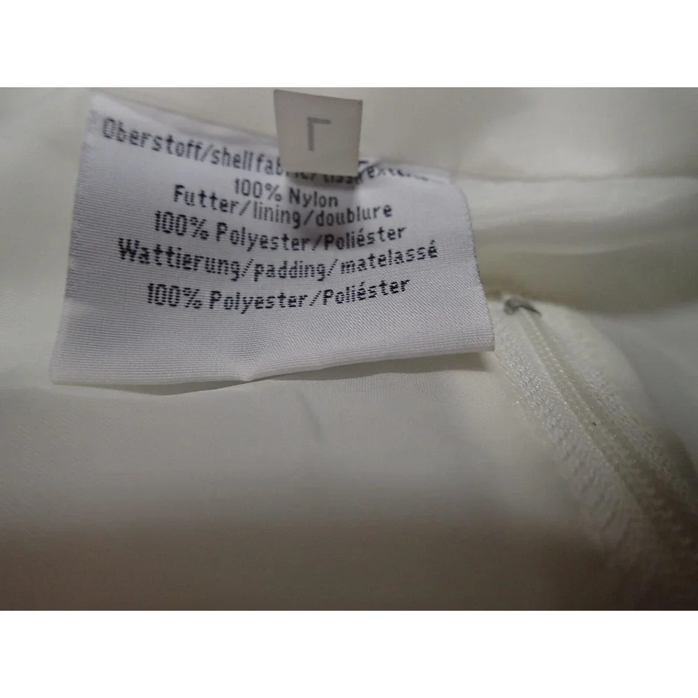 Nordica‎ Puffer Vest Women Large White Excellent Hooded Embroidered Ski Gorpcore